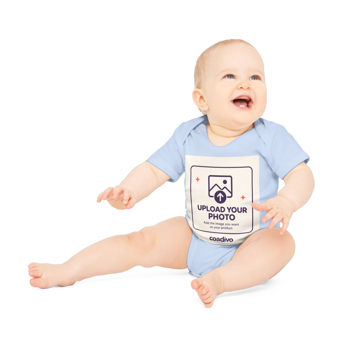 Personalised Organic Baby Bodysuit – Add Your IMAGE both sides