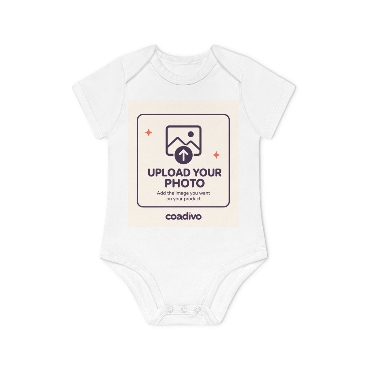 Personalised Organic Baby Bodysuit – Add Your IMAGE both sides