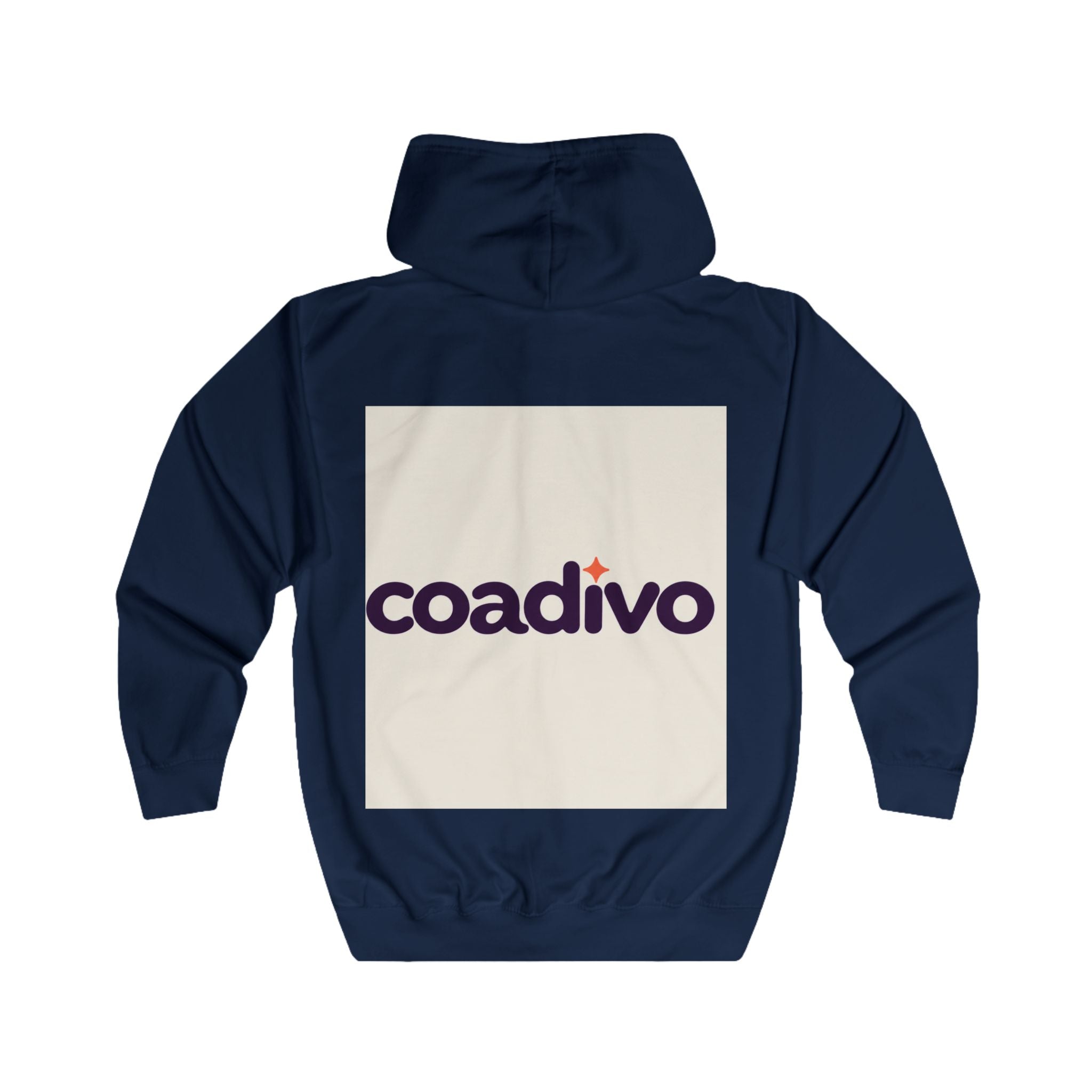 Customizable Full-Zip Hoodie — Personalized Text Front & Your image on the Back