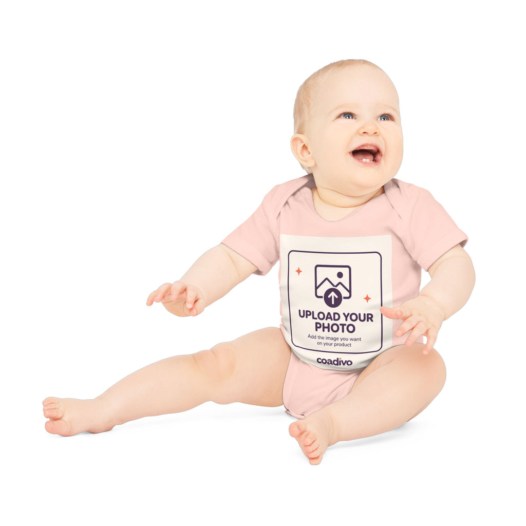 Personalised Organic Baby Bodysuit – Add Your IMAGE both sides