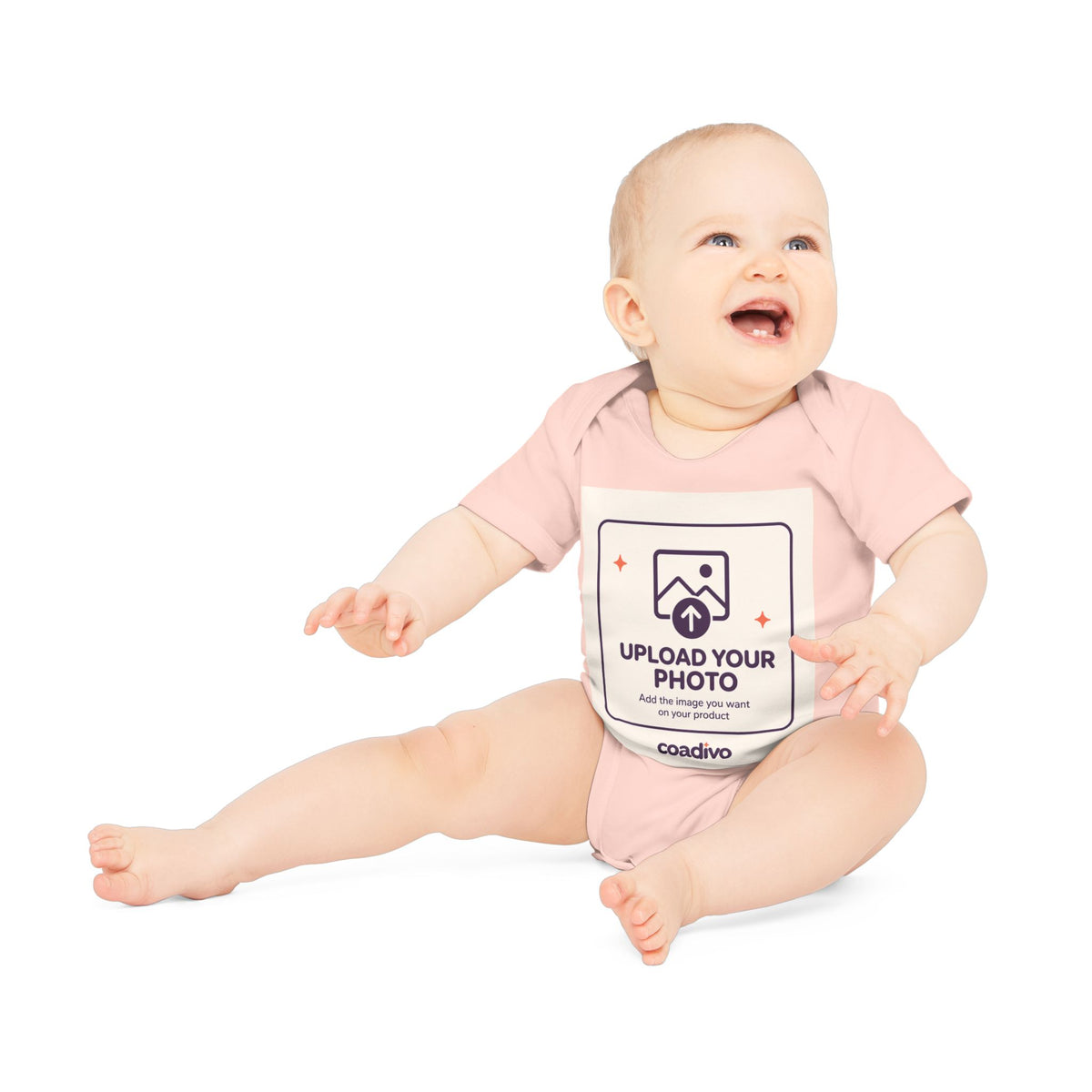 Personalised Organic Baby Bodysuit – Add Your IMAGE both sides