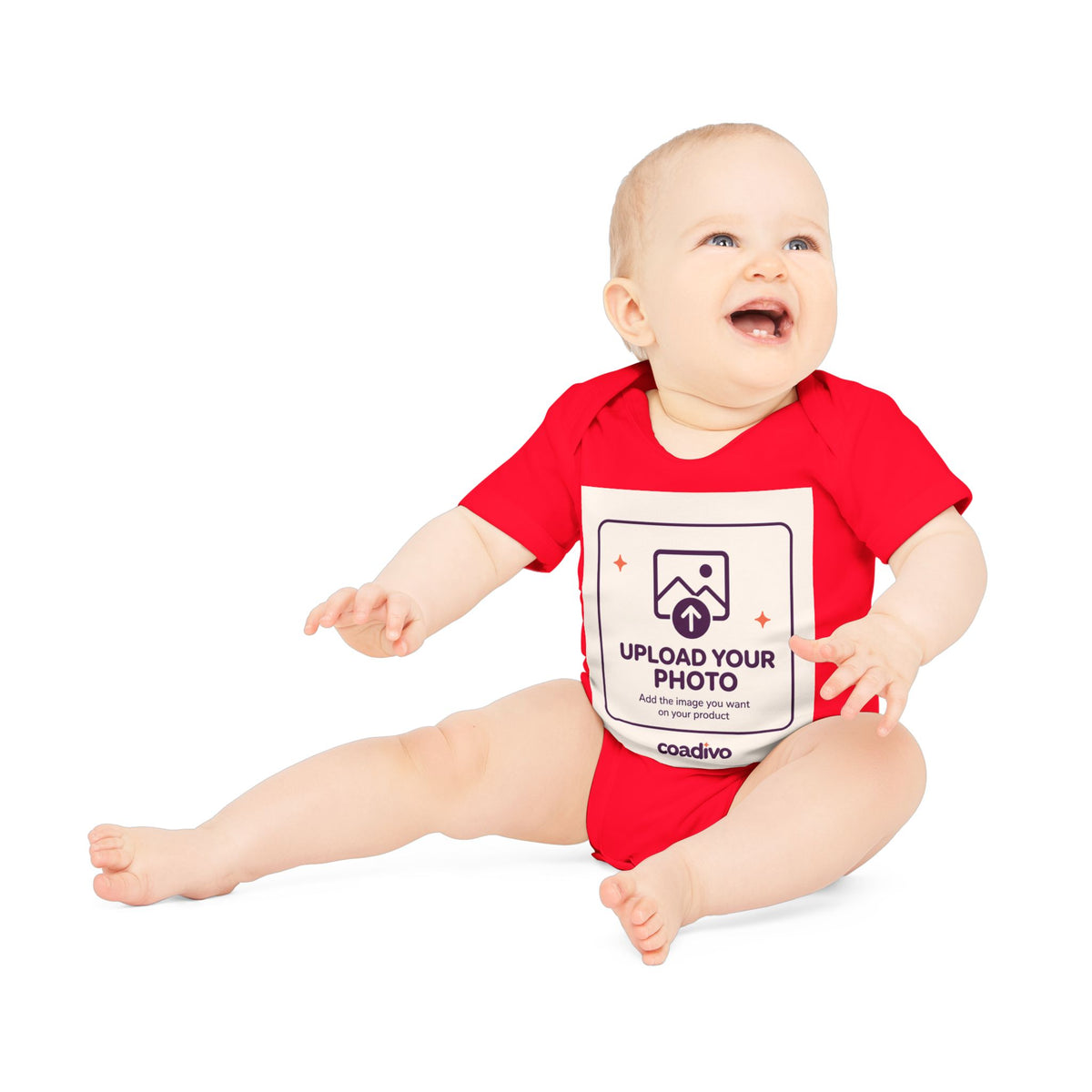 Personalised Organic Baby Bodysuit – Add Your IMAGE both sides