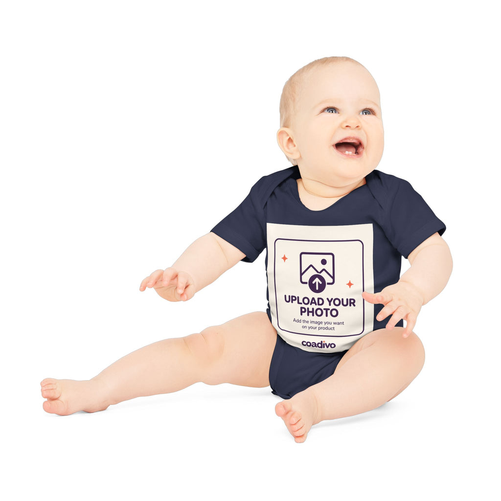 Personalised Organic Baby Bodysuit – Add Your IMAGE both sides