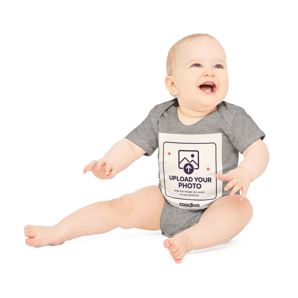 Personalised Organic Baby Bodysuit – Add Your IMAGE both sides