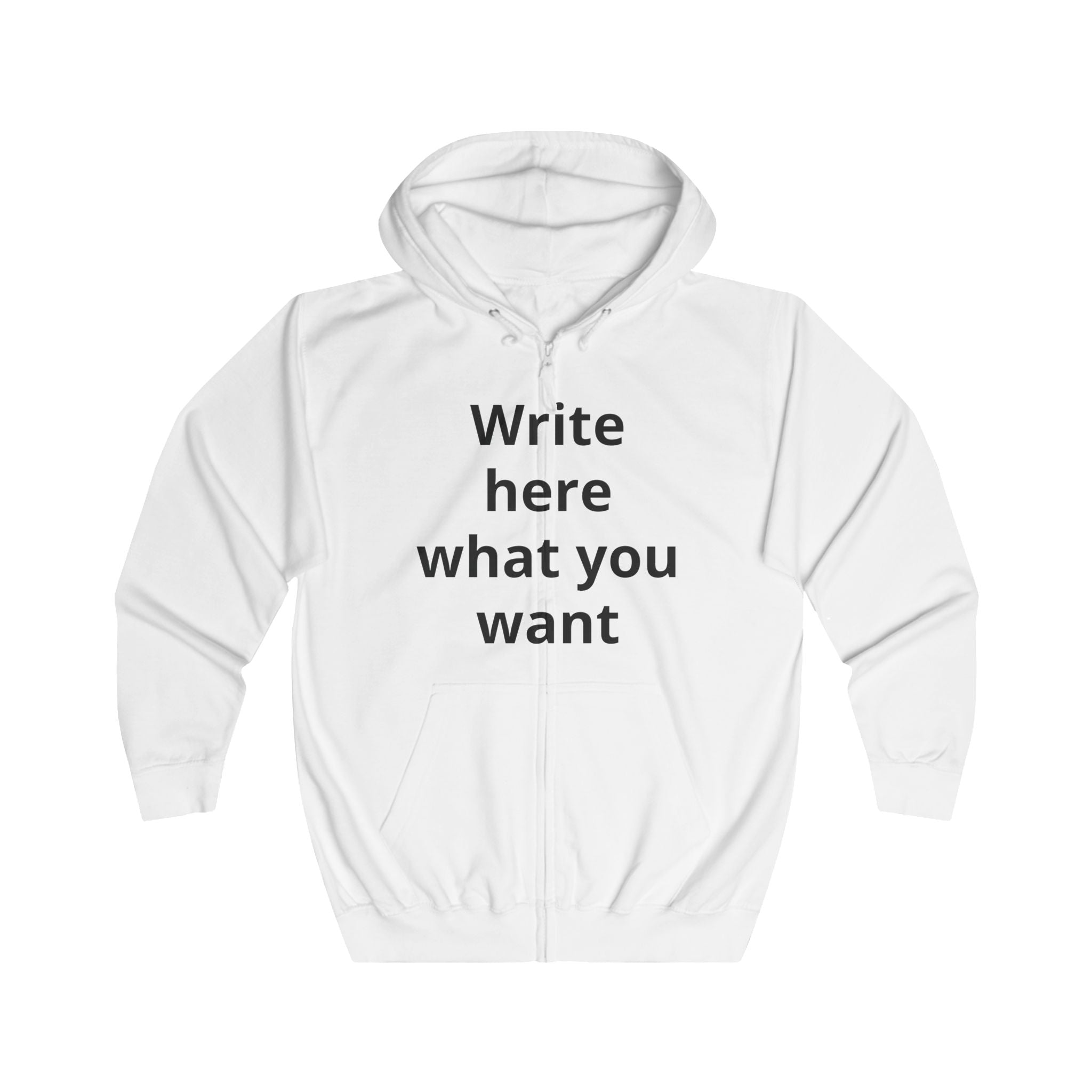 Customizable Full-Zip Hoodie — Personalized Text Front & Your image on the Back