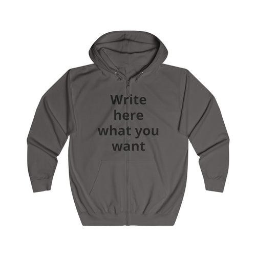Customizable Full-Zip Hoodie — Personalized Text Front & Your image on the Back